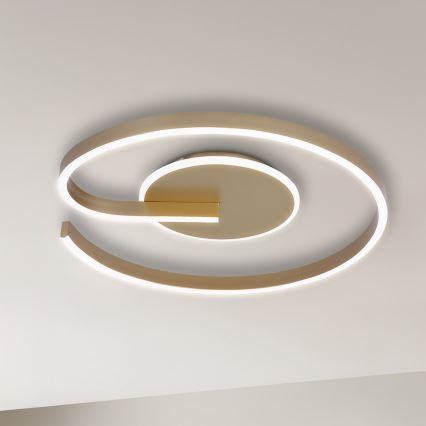 Luminária de teto LED LORENZO, 22 W, 230 V, diâmetro 50 cm, dourada