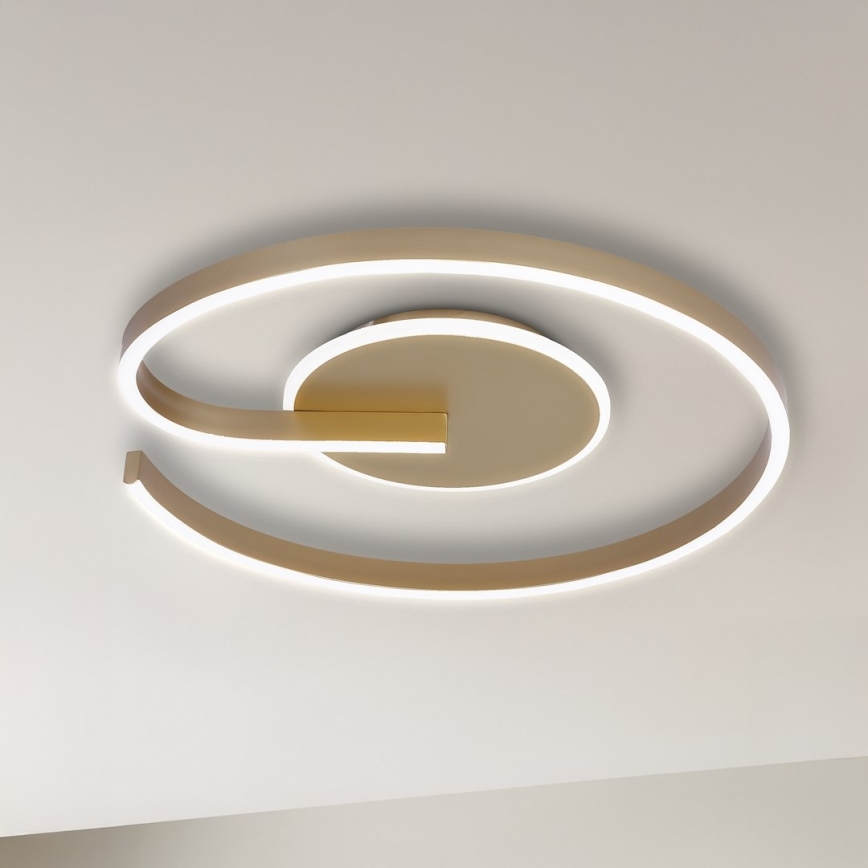 Luminária de teto LED LORENZO, 22 W, 230 V, diâmetro 50 cm, dourada