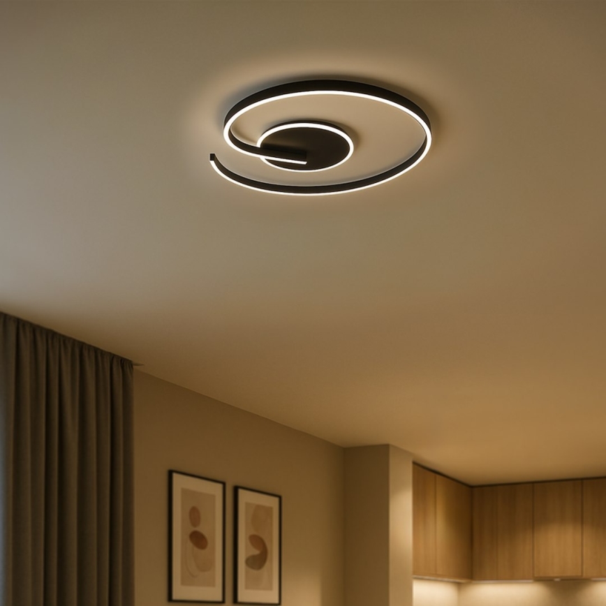 Luminária de teto LED LORENZO LED/22W/230V Ø 50 cm preta