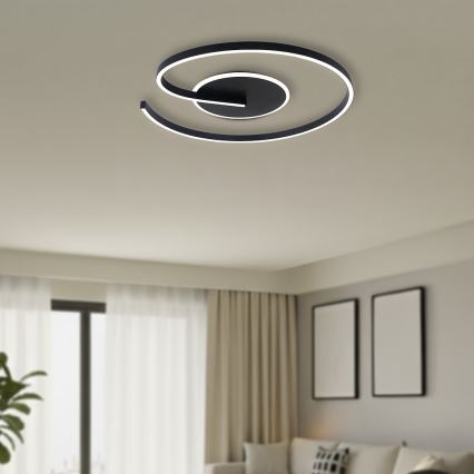 Luminária de teto LED LORENZO LED/22W/230V Ø 50 cm preta