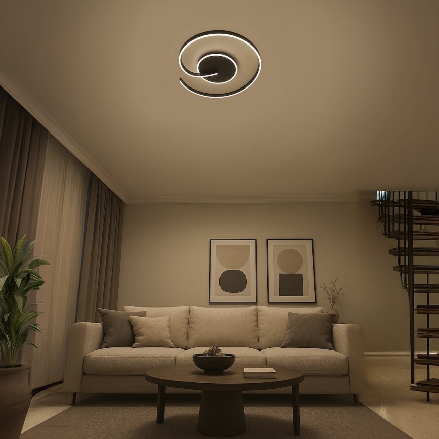 Luminária de teto LED LORENZO LED/22W/230V Ø 50 cm preta