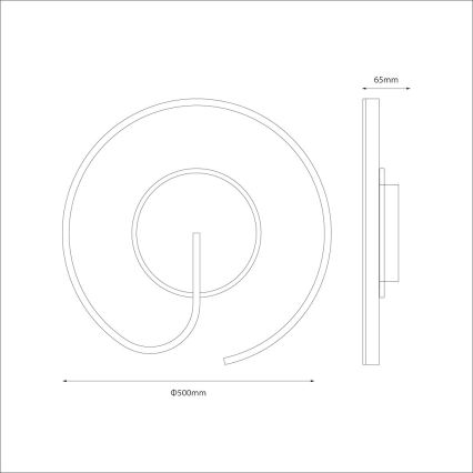 Luminária de teto LED LORENZO LED/22W/230V Ø 50 cm preta