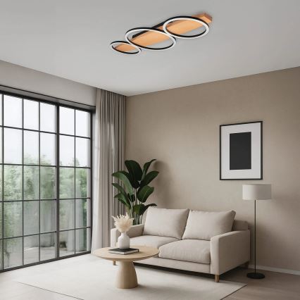 Luminária de teto LED MELISA LED/28W/230V 26,5x70 cm pinho