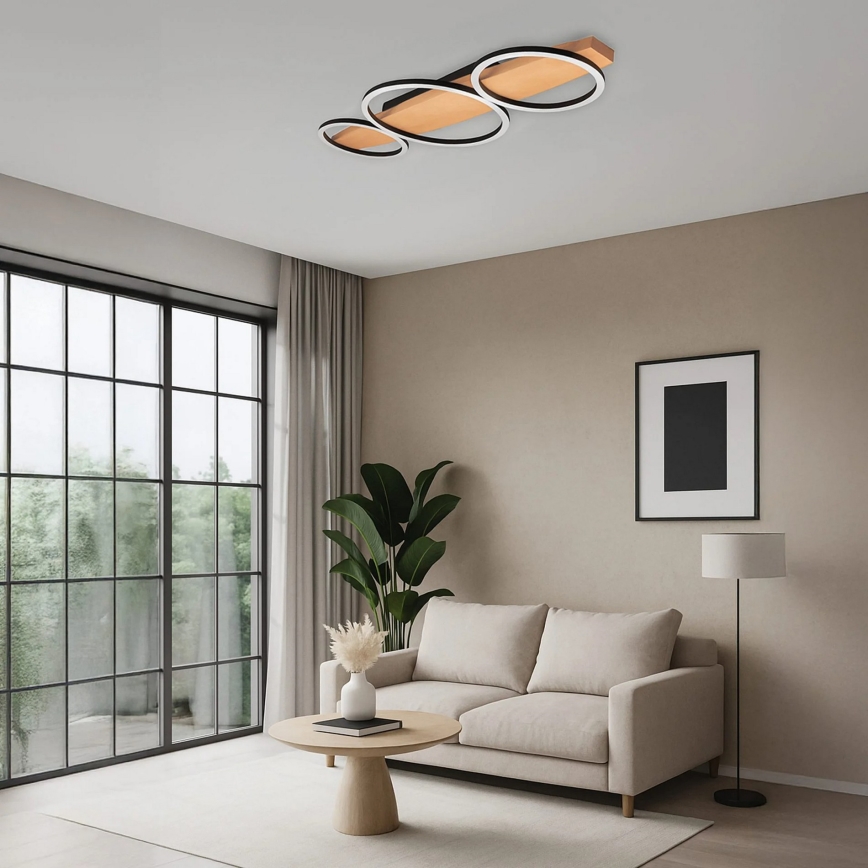 Luminária de teto LED MELISA LED/28W/230V 26,5x70 cm pinho