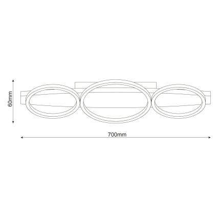 Luminária de teto LED MELISA LED/28W/230V 26,5x70 cm pinho
