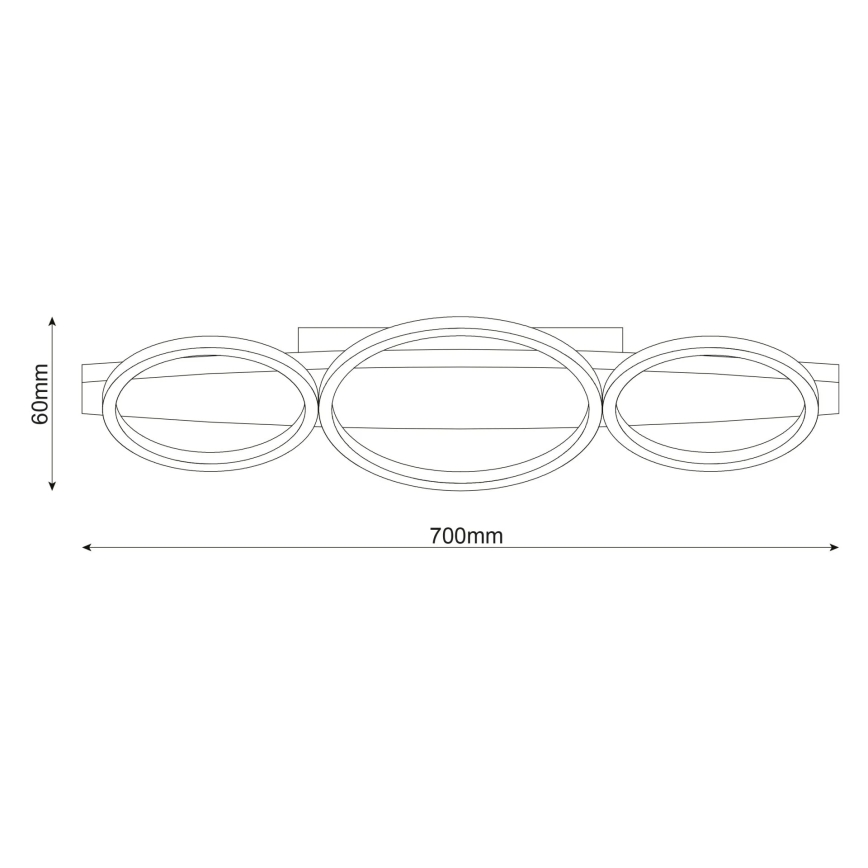 Luminária de teto LED MELISA LED/28W/230V 26,5x70 cm pinho