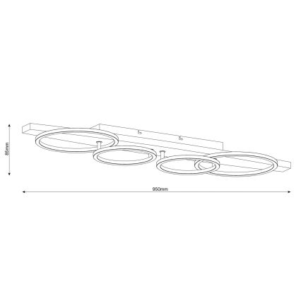 Luminária de Teto LED MELISA LED/35W/230V 26,5x95 cm pinho