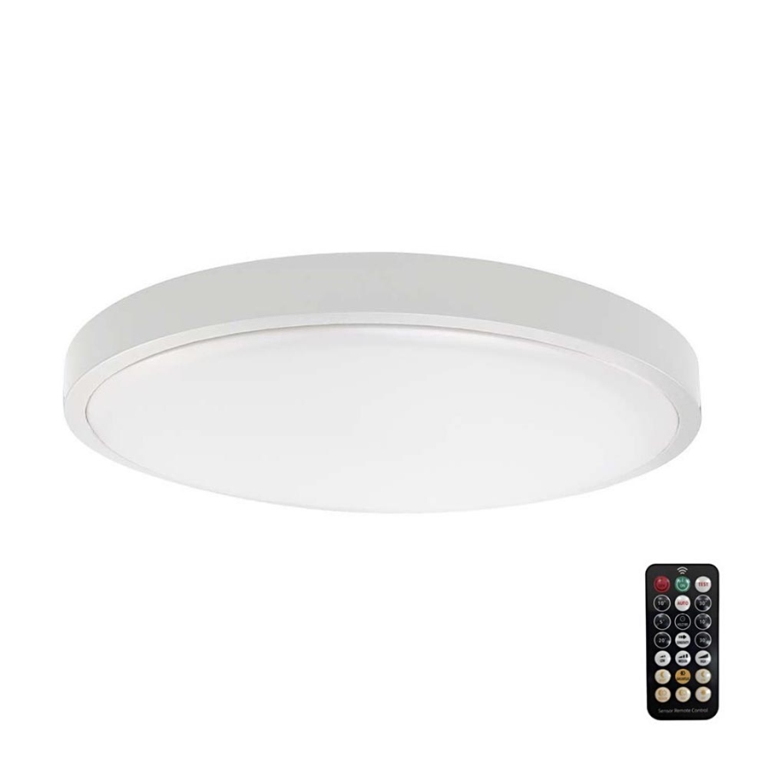 Luminária de teto LED para banheiro com sensor CHIP SAMSUNG LED/24W/230V IP44 4000K diâmetro 35 cm branca + controlo remoto