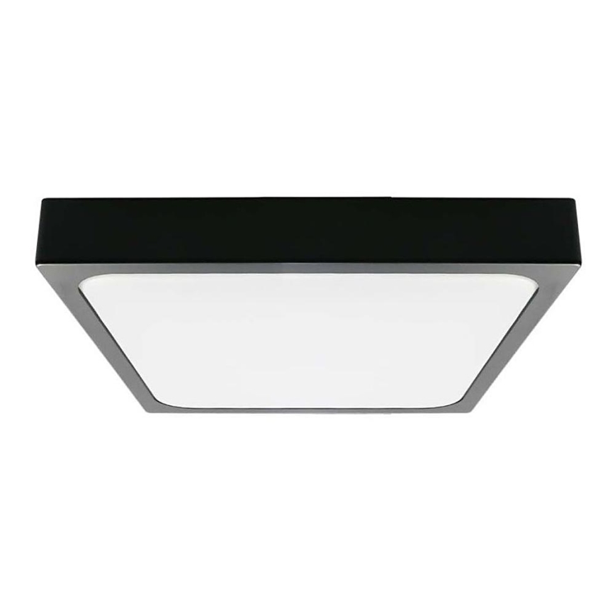Luminária de teto LED para banheiro com sensor LED/18W/230V 4000K IP44 22,5x22,5 cm preta