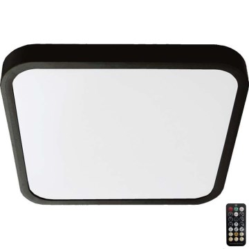 Luminária de teto LED para banheiro com sensor LED/36W/230V 4000K IP44 42x42 cm preta + controlo remoto