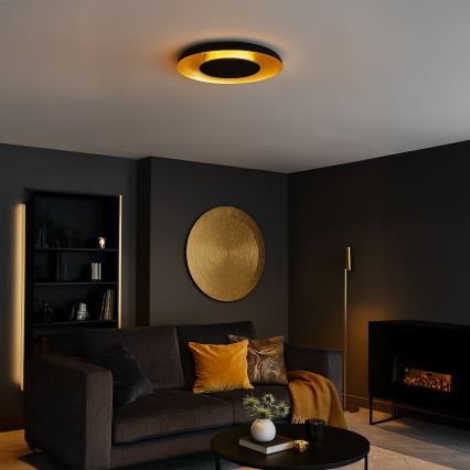 Luminária de teto LED PIATTINO LED/30W/230V 3000/4000/6000K diâmetro 40 cm preto/dourado