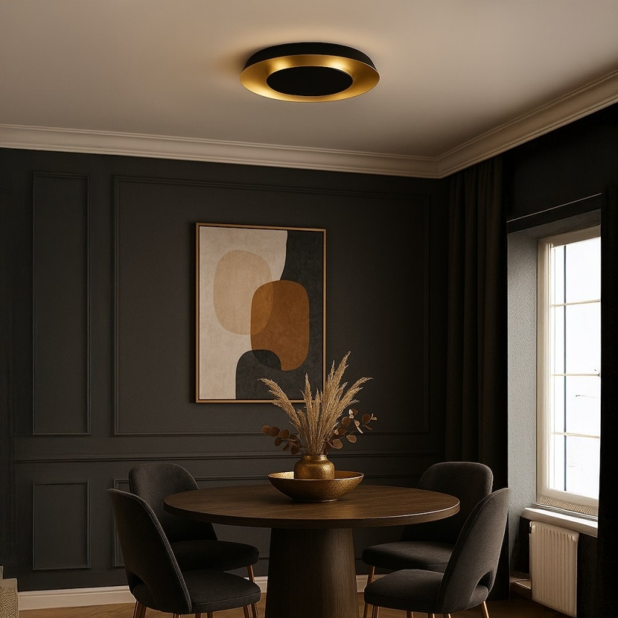 Luminária de teto LED PIATTINO LED/30W/230V 3000/4000/6000K diâmetro 40 cm preto/dourado