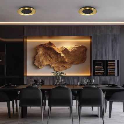 Luminária de teto LED PIATTINO LED/30W/230V 3000/4000/6000K diâmetro 40 cm preto/dourado