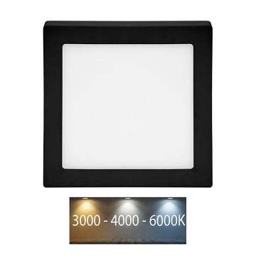 Luminária de Teto LED RAFA LED/18W/230V 3000/4000/6000K 22x22 cm preta