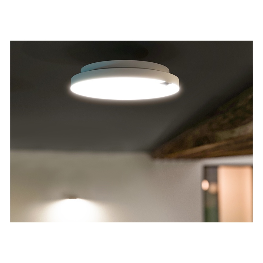 Luminária de tecto LED dimerizável com detetor de movimento e sensor crepuscular, LED/6/12/18W/230V, Ø 23 cm