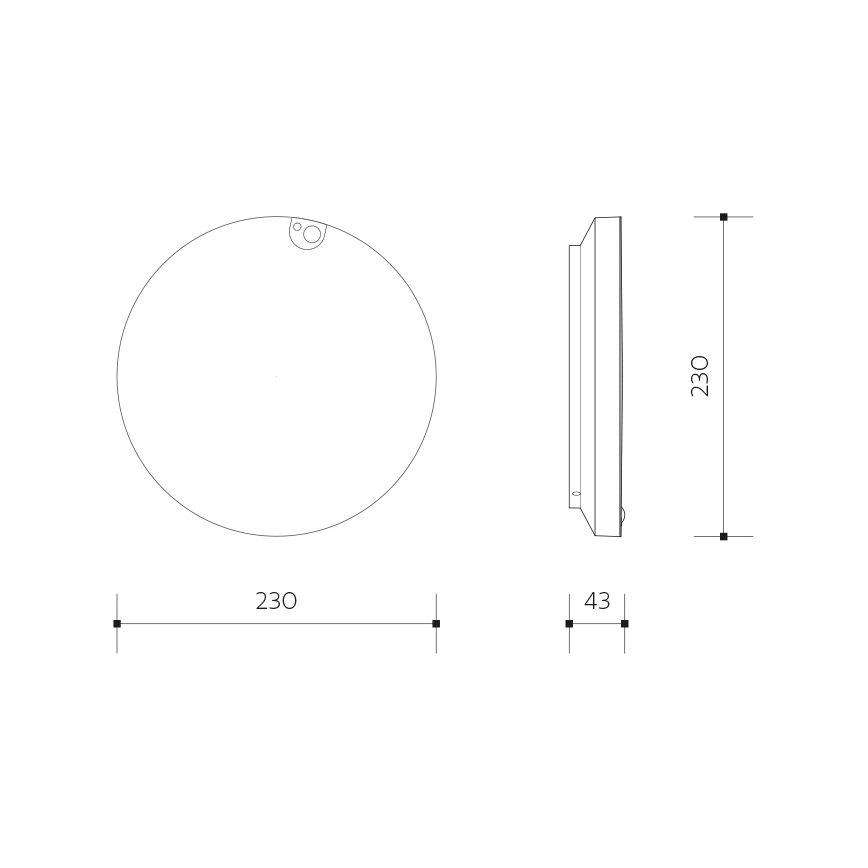 Luminária de tecto LED dimerizável com detetor de movimento e sensor crepuscular, LED/6/12/18W/230V, Ø 23 cm