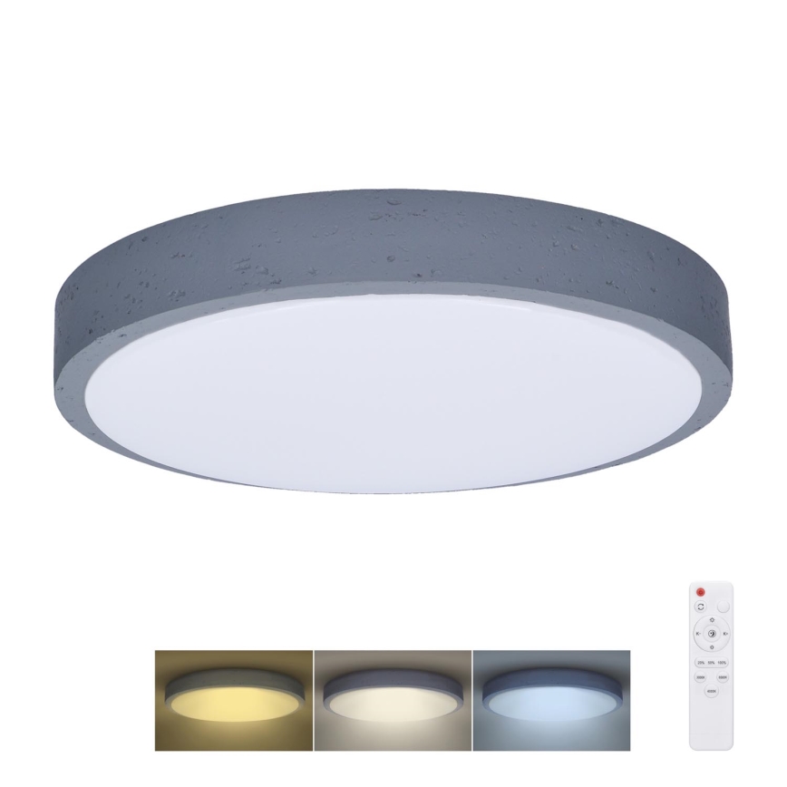 Luminária de Teto LED Regulável GREY LED/60W/230V 3000-6500K cinza diâmetro 49 cm + controlo remoto