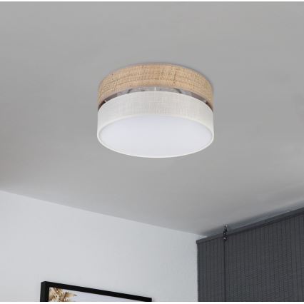 Candeeiro de teto LED SIRJA BOHO LED/20W/230V 4000K Ø 35 cm bege/creme