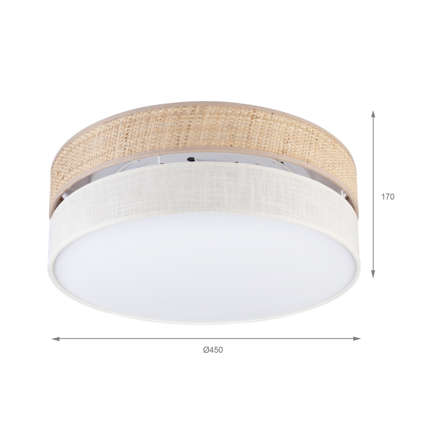 Plafon LED SIRJA BOHO, 36 W, 230 V, 4000 K, Ø 45 cm, bege/creme
