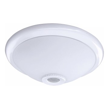 Luminária de teto MANA com sensor de movimento e crepuscular, 2xE27/40W/230V, diâmetro 30 cm, branca