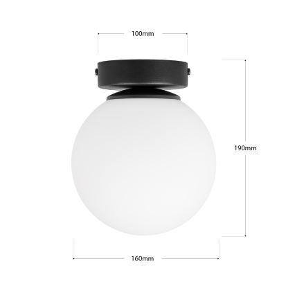 Luminária de teto MOONLIGHT 1xE27/15W/230V Ø 16 cm preta