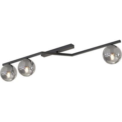 Luminária de teto NATON 3xE14/10W/230V preta/fumê