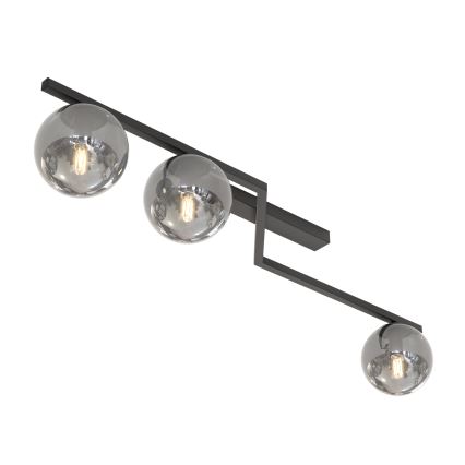 Luminária de teto NATON 3xE14/10W/230V preta/fumê
