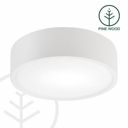 Luminária de teto NATURAL 1xE27/15W/230V Ø 27,5 cm pinho/branco