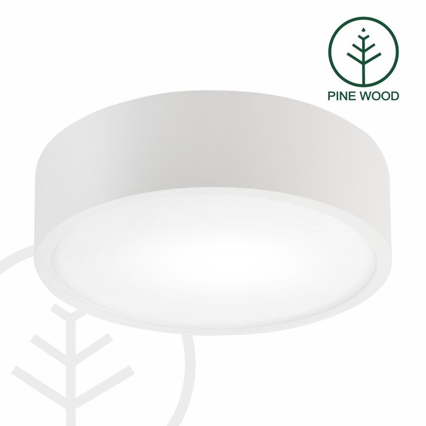 Luminária de teto NATURAL 1xE27/15W/230V Ø 27,5 cm pinho/branco