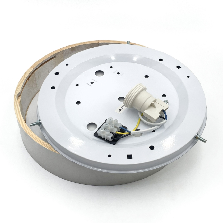 Luminária de teto NATURAL 1xE27/15W/230V Ø 27,5 cm pinho/branco