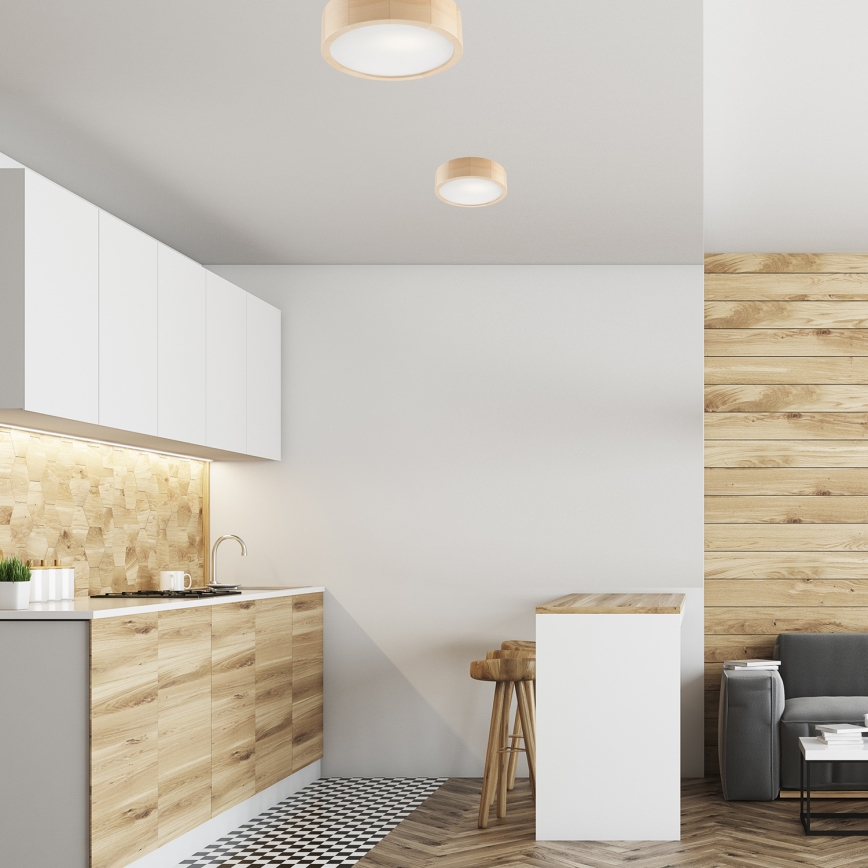 Luminária de teto NATURAL 1xE27/60W/230V ? 27 cm pinho