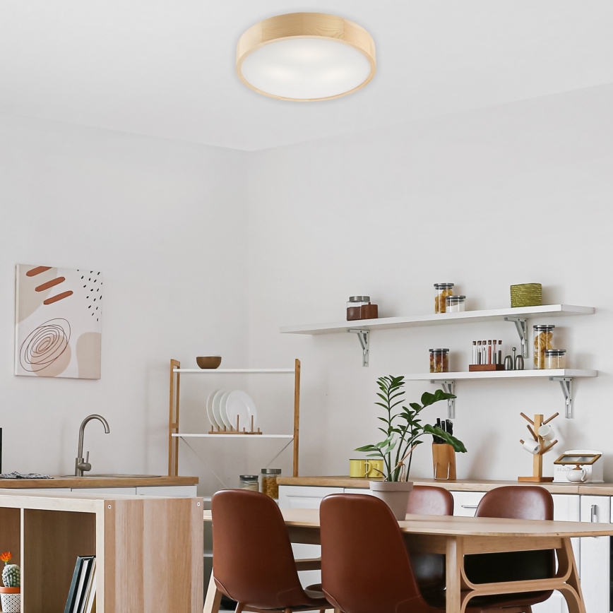 Luminária de teto NATURAL 3xE27/60W/230V ? 47 cm pinho