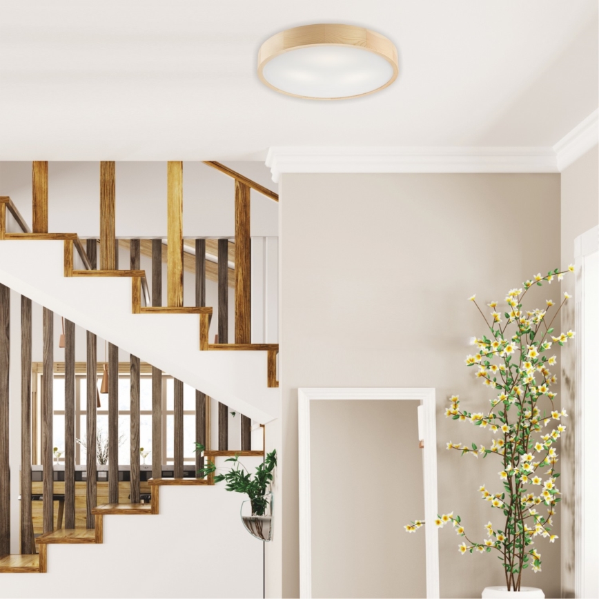 Luminária de teto NATURAL 3xE27/60W/230V ? 47 cm pinho