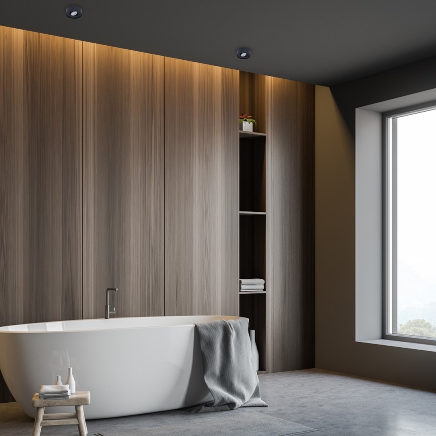 Luminária de embutir NUSA 1xGU5,3/MR16/50W/12V redonda preta