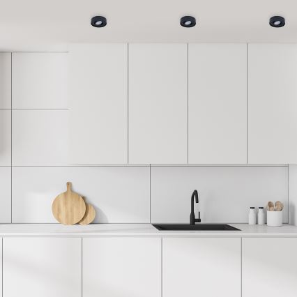 Luminária de embutir NUSA 1xGU5,3/MR16/50W/12V redonda preta