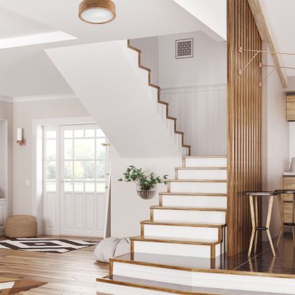 Luminária de teto OAK 1xE27/60W/230V carvalho ? 27,5 cm