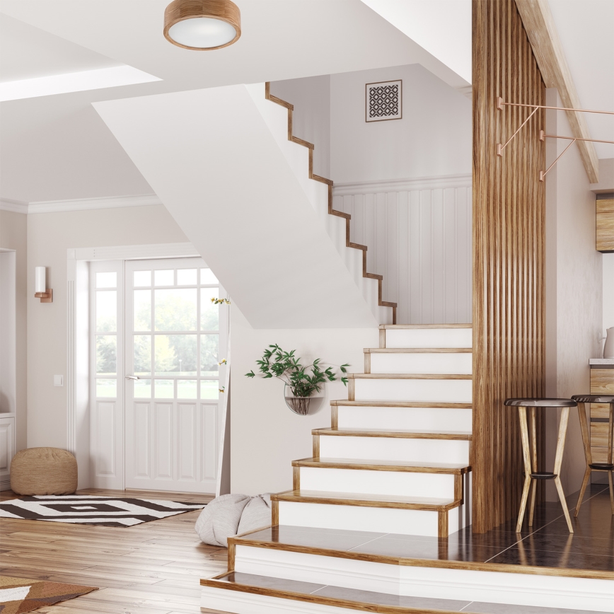 Luminária de teto OAK 1xE27/60W/230V carvalho ? 27,5 cm