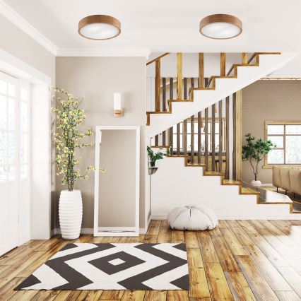 Luminária de teto OAK 2xE27/60W/230V carvalho ? 37,5 cm