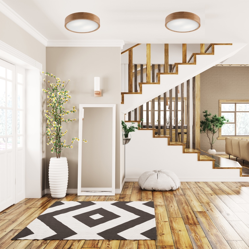 Luminária de teto OAK 2xE27/60W/230V carvalho ? 37,5 cm