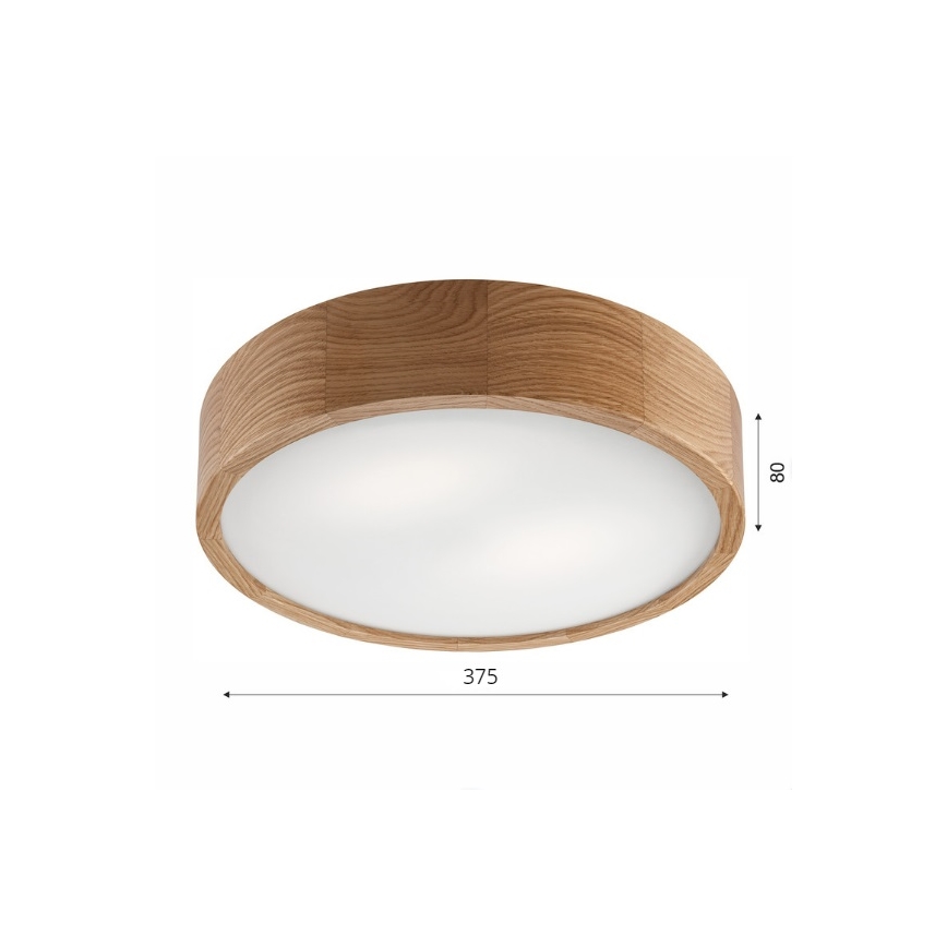 Luminária de teto OAK 2xE27/60W/230V carvalho ? 37,5 cm