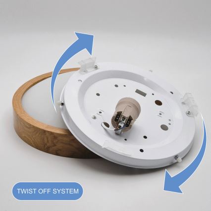 Luminária de teto OAK SLIM 1xE27/60W/230V carvalho ? 27 cm