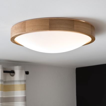 Luminária de teto OAK SLIM 2xE27/60W/230V carvalho ? 37 cm