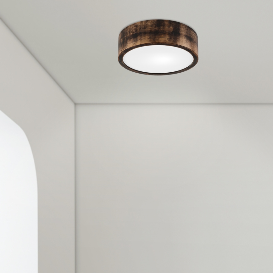 Luminária de teto OAK SMOKY 1xE27/15W/230V ? 27,5 cm carvalho/marrom escuro