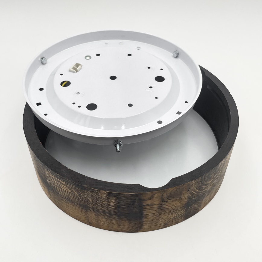 Luminária de teto OAK SMOKY 1xE27/15W/230V ? 27,5 cm carvalho/marrom escuro