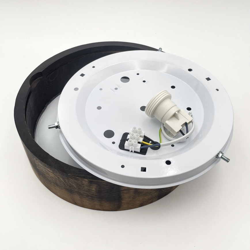 Luminária de teto OAK SMOKY 1xE27/15W/230V ? 27,5 cm carvalho/marrom escuro