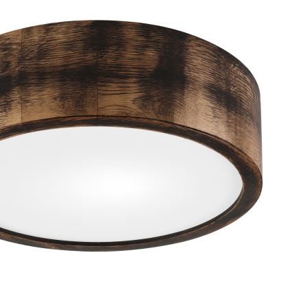 Luminária de teto OAK SMOKY 1xE27/15W/230V ? 27,5 cm carvalho/marrom escuro