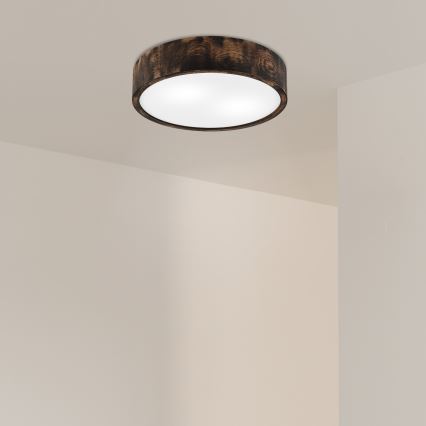 Luminária de teto OAK SMOKY 2xE27/15W/230V ? 37,5 cm carvalho/marrom escuro