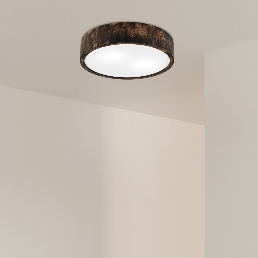 Luminária de teto OAK SMOKY 2xE27/15W/230V ? 37,5 cm carvalho/marrom escuro