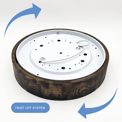 Luminária de teto OAK SMOKY 2xE27/15W/230V ? 37,5 cm carvalho/marrom escuro