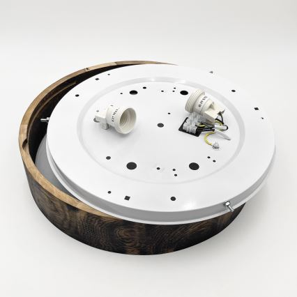 Luminária de teto OAK SMOKY 2xE27/15W/230V ? 37,5 cm carvalho/marrom escuro